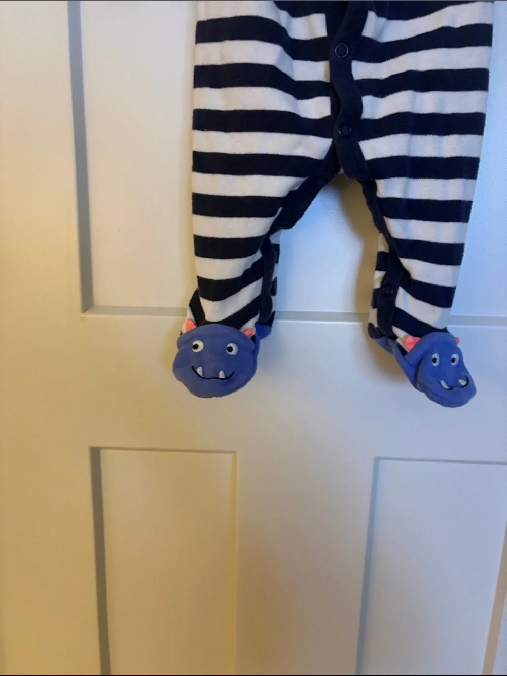 Carter’s Baby Boy Striped Navy and White Baby One-Piece Blue Monster 6 Months